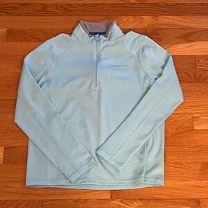 Vineyard Vines Blue and gray performance quarter zip, boys size L (16)
